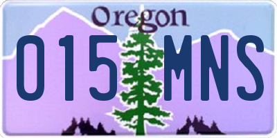 OR license plate 015MNS