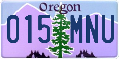OR license plate 015MNU