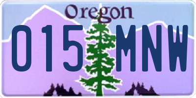 OR license plate 015MNW