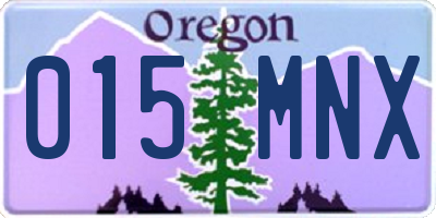 OR license plate 015MNX