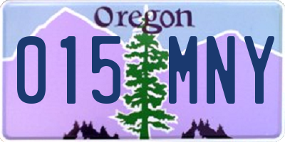 OR license plate 015MNY