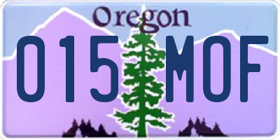 OR license plate 015MOF