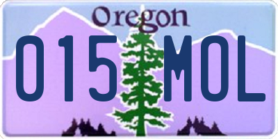 OR license plate 015MOL