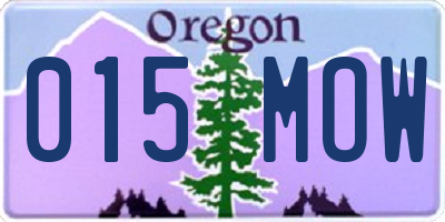 OR license plate 015MOW