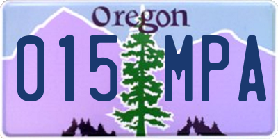 OR license plate 015MPA