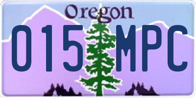 OR license plate 015MPC