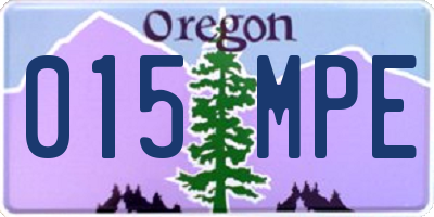OR license plate 015MPE
