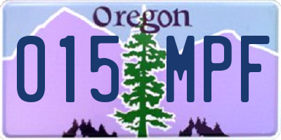 OR license plate 015MPF