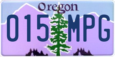 OR license plate 015MPG