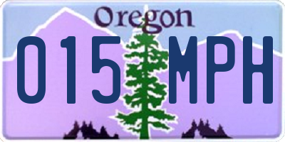 OR license plate 015MPH