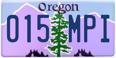 OR license plate 015MPI