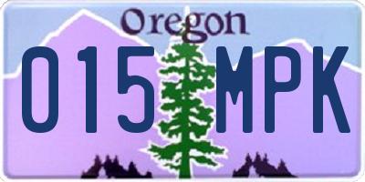 OR license plate 015MPK