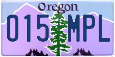 OR license plate 015MPL