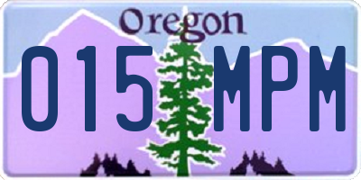 OR license plate 015MPM