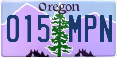 OR license plate 015MPN