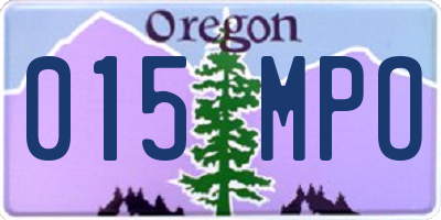 OR license plate 015MPO