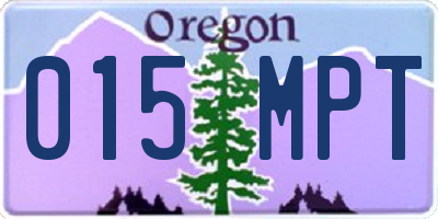 OR license plate 015MPT