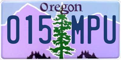 OR license plate 015MPU