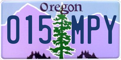 OR license plate 015MPY