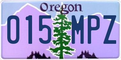 OR license plate 015MPZ