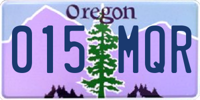 OR license plate 015MQR