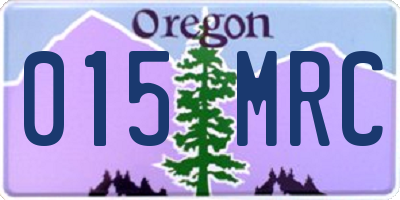 OR license plate 015MRC