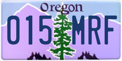 OR license plate 015MRF