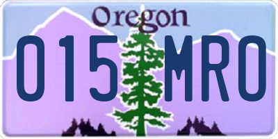 OR license plate 015MRO