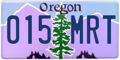 OR license plate 015MRT