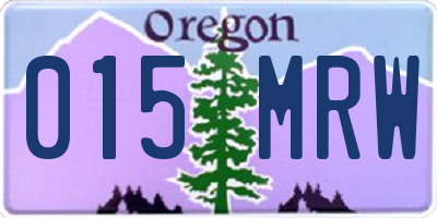 OR license plate 015MRW