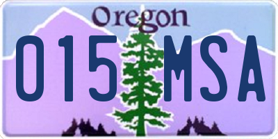 OR license plate 015MSA
