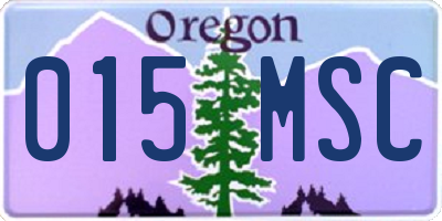 OR license plate 015MSC