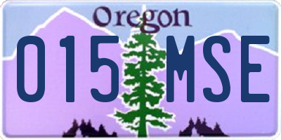 OR license plate 015MSE