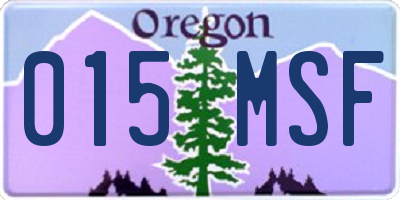 OR license plate 015MSF