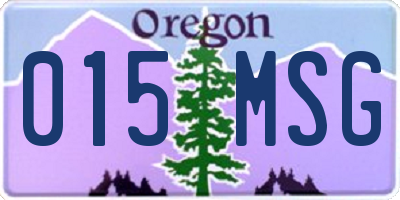 OR license plate 015MSG