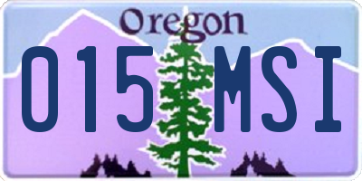 OR license plate 015MSI