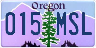 OR license plate 015MSL