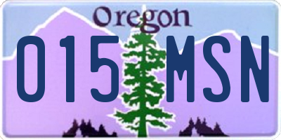 OR license plate 015MSN