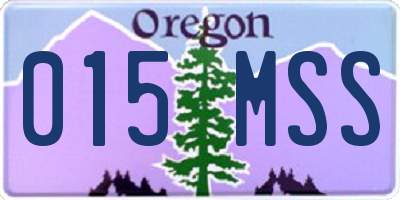 OR license plate 015MSS