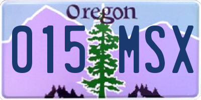 OR license plate 015MSX