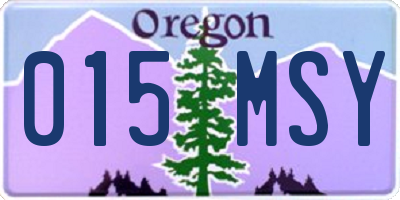 OR license plate 015MSY