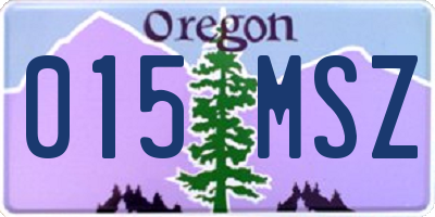 OR license plate 015MSZ