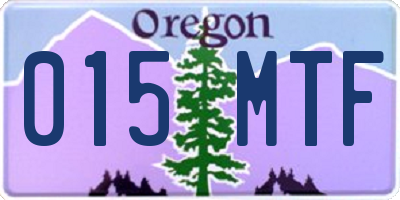 OR license plate 015MTF