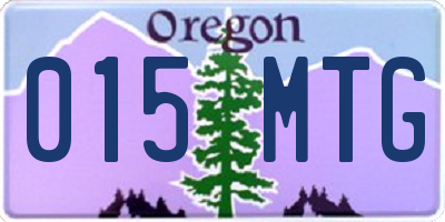 OR license plate 015MTG