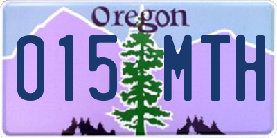OR license plate 015MTH