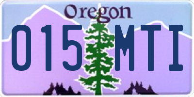 OR license plate 015MTI