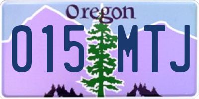 OR license plate 015MTJ