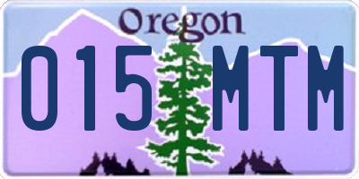 OR license plate 015MTM