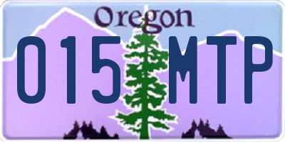 OR license plate 015MTP