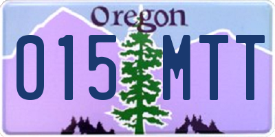 OR license plate 015MTT